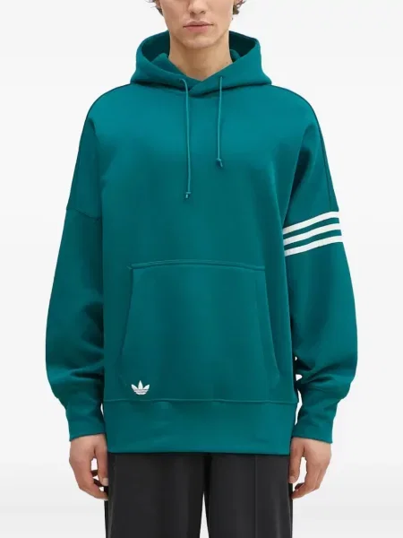 Hanorac cu glugă Adidas cu broderie verde