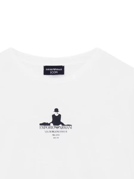 Тениска Emporio Armani с принт бяло