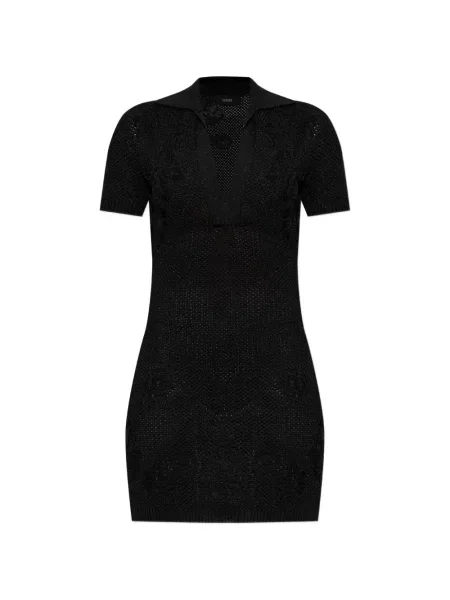 Rochie mini Amiri tricotate cu decolteu în V de costum negru
