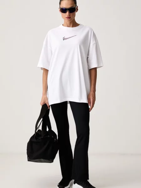 Nike T-shirt treningowy z bawełną biała