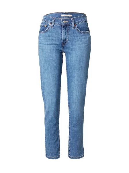 LEVI'S ® Džínsy Mid Rise Boyfriend modrá / svetlohnedá / červená biela
