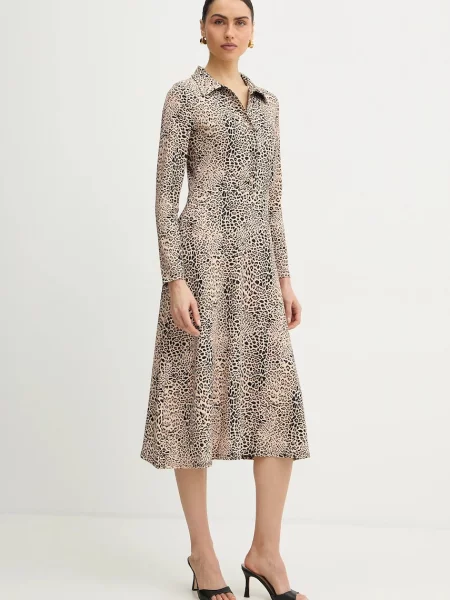 Morgan Rochie tip bluză / maro coniac / negru bej