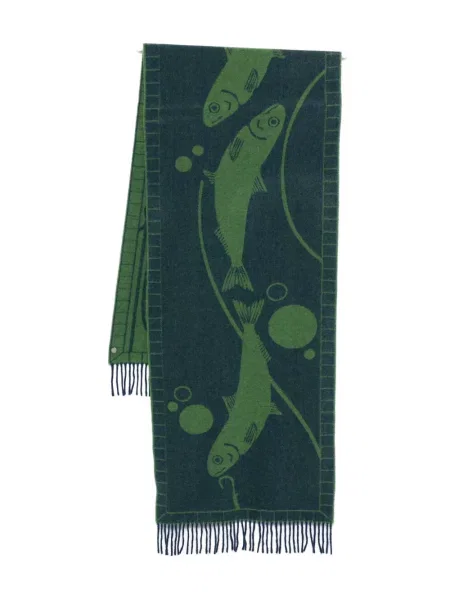 Fular Henrik Vibskov cu franjuri albastru