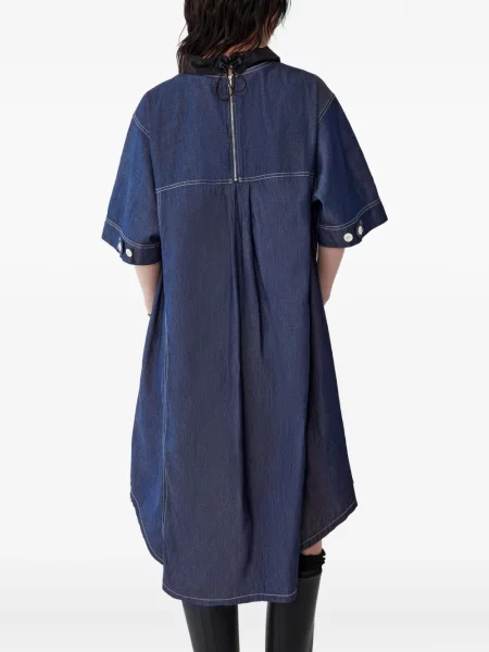 Kołnierzykowy sukienka jeansowa Studio Tomboy do kolan garniturowa niebieska
