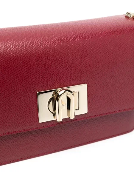 Кожена кожена чанта Furla червено