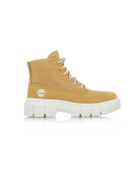 Botki Timberland sznurowane skórzane beżowe