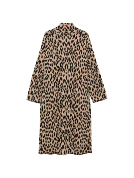Palton Laneus tricotate cu imagine cu model leopard