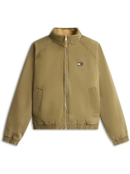 Geacă de blugi Tommy Jeans din țesătură twill verde
