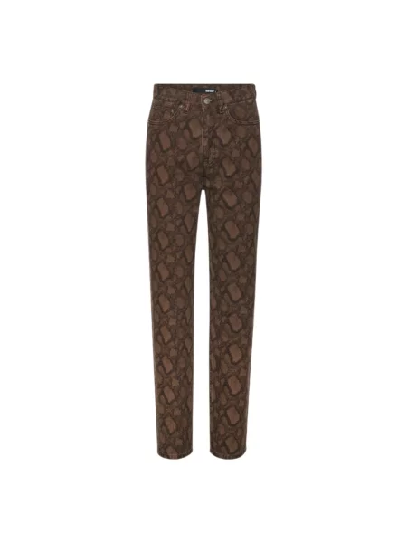 Wielobarwność proste jeansy Rotate Birger Christensen z nadrukiem brązowe