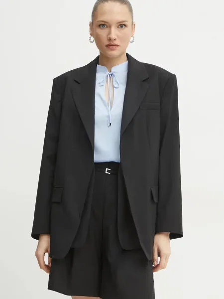 Volnen suknjič BOSS črna