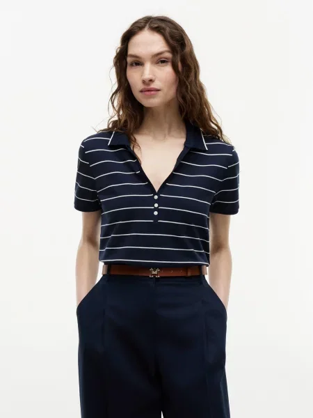 TOMMY HILFIGER Tricou bleumarin alb