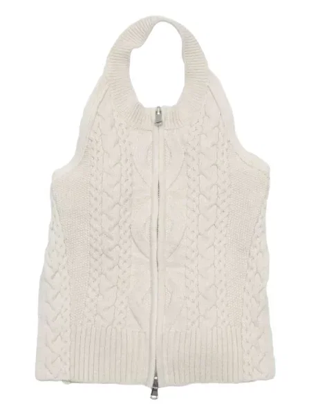 Top 3.1 Phillip Lim tricotate cu gât halter alb