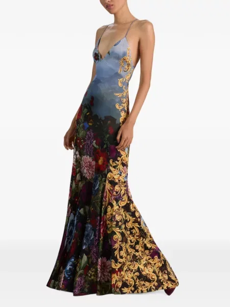 Rochie maxi Alice + Olivia cu model floral cu imagine albastru