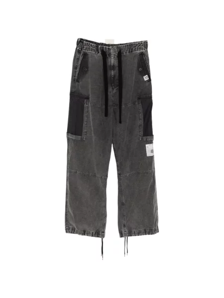 Pantaloni cargo Maison Mihara Yasuhiro din satin gri