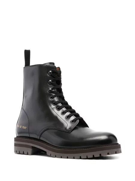 Šněrovací krajkové kotníkové boty Common Projects s potiskem černé