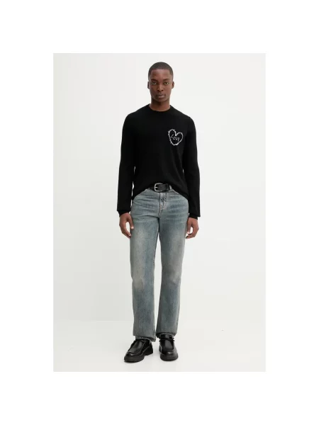 Haftowany sweter Zadig & Voltaire wełniany w serca czarny