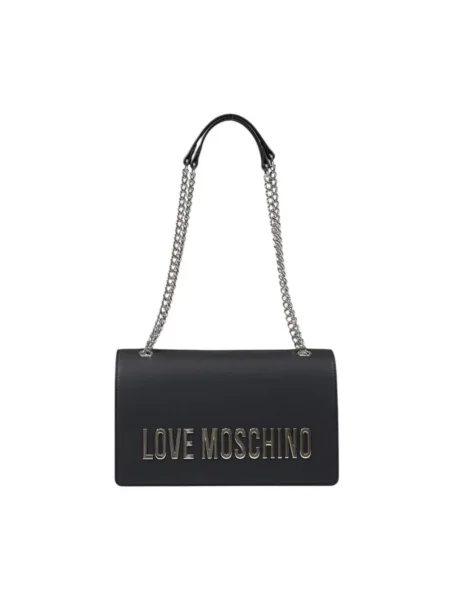 Lniana torebka Love Moschino czarna