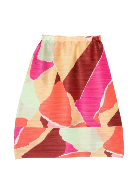 Sukňa Pleats Please Issey Miyake oranžová