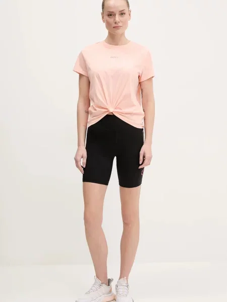 Dkny szorty z nadrukiem high waist czarny