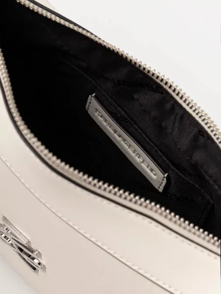 Кожаная сумка Karl Lagerfeld K/Autograph с автографом белая