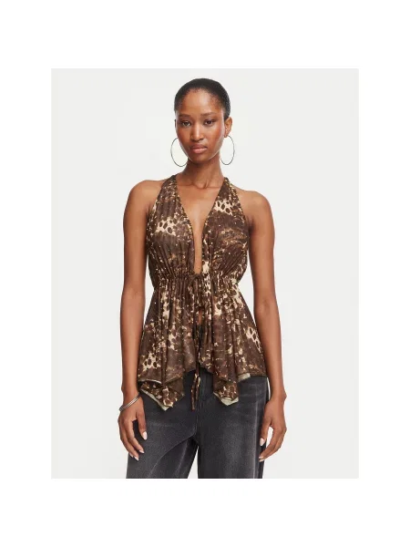 Juicy Couture Majica Slim Fit smeđa