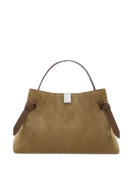 Geantă shopper Yuzefi din piele de căprioară verde