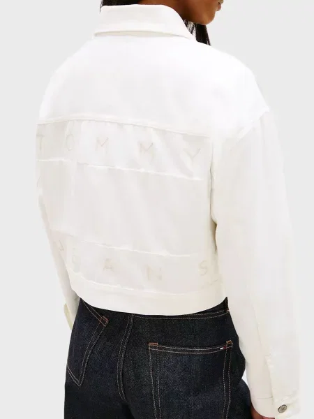 Укорочена джинсова куртка Tommy Jeans біла