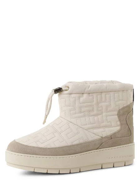 Botki Tommy Hilfiger zamszowe białe