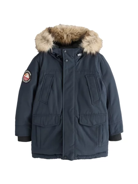 Superdry & Co Geacă de iarnă Everest bleumarin / maro deschis negru