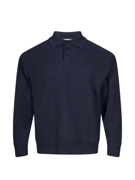 Lung tricou polo Manifatture Del Nord albastru