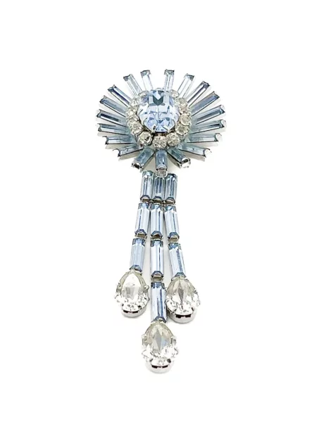 Брошка Jennifer Gibson Jewellery с кристали сребристо