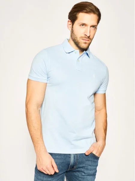 Polo majica Polo Ralph Lauren s kratkimi rokavi z mrežo modra