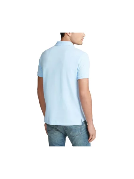 Koszulka polo o kroju slim fit z czystej bawełny Polo Ralph Lauren niebieska