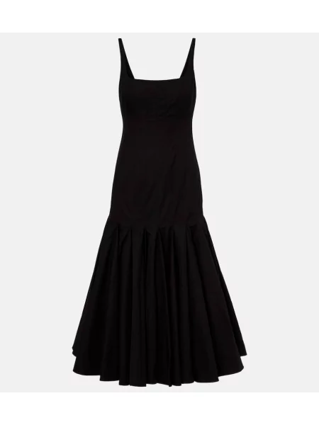 Rochie midi Jacquemus până la genunchi din poplin de costum negru