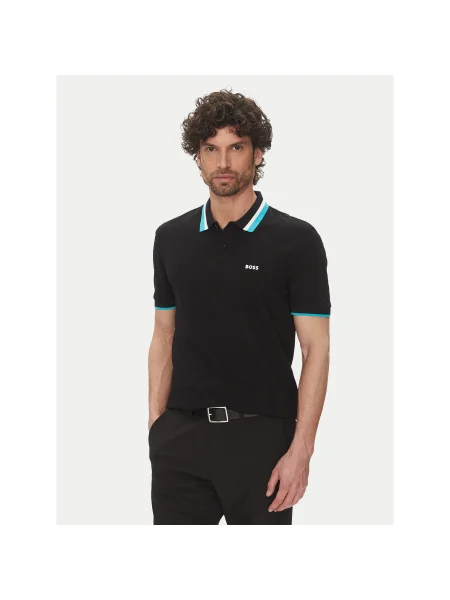 BOSS Pólóing Paddy Ap Heritage Regular Fit fekete
