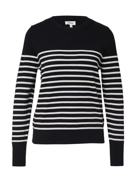 Sweter z mieszanki w paski biały