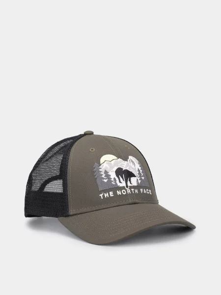 Кепка The North Face с вышивкой зеленая