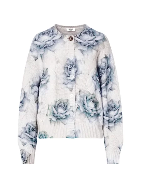 Cardigan Liu Jo de lână cu imagine alb
