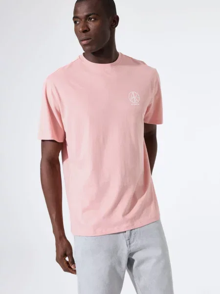 GARCIA Tricou roz alb
