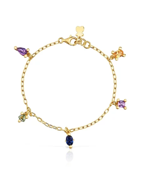 Zapestnica iz srebra prevlečenega z zlatom Tous Color Lab srebrna