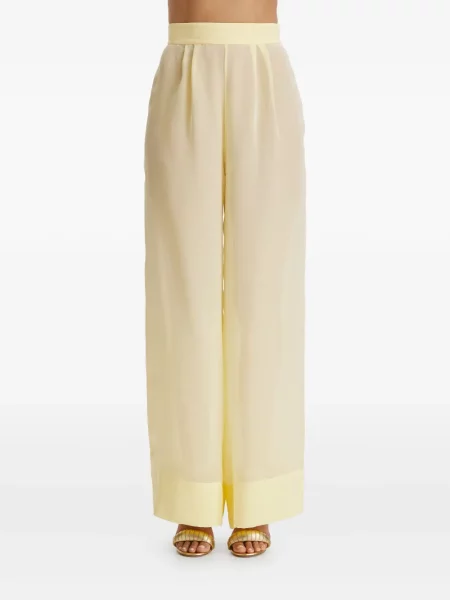 Pantaloni Il Volo plisate galben