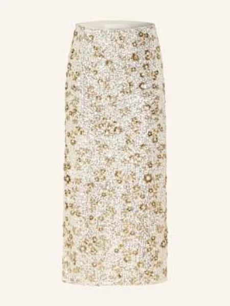 Msch Copenhagen Spódnica Mschmagnolia Z Cekinami I Ozdobnymi Perełkami silber złota