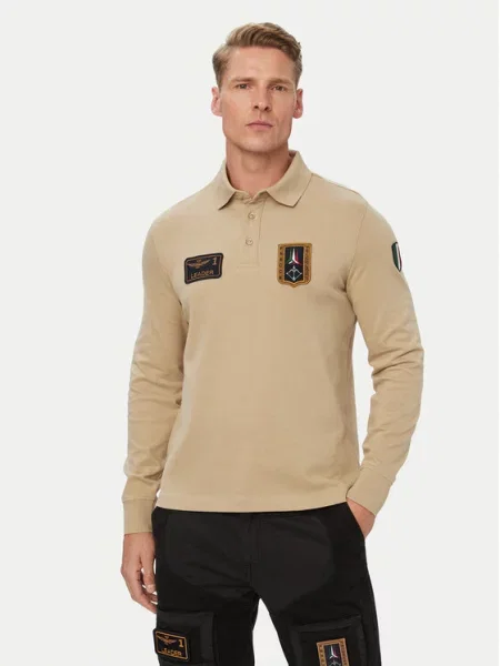Aeronautica Militare Тениска с яка и бежов