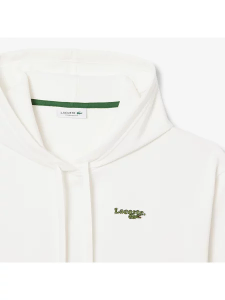 Lacoste Bluza Z Logo O Luźnym Kroju biała