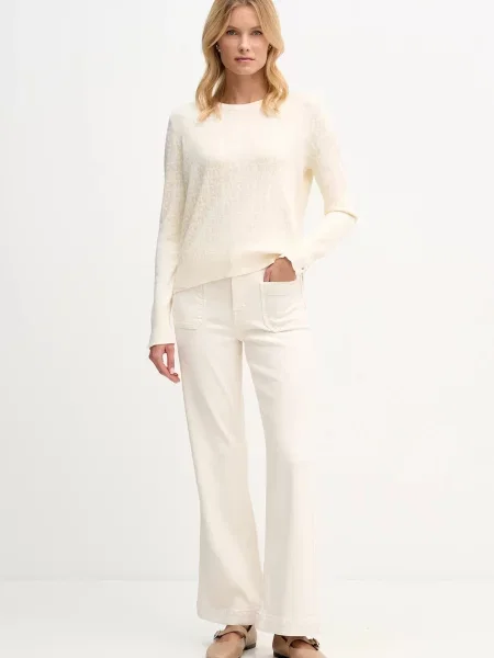 Dkny jeansy medium waist beżowe