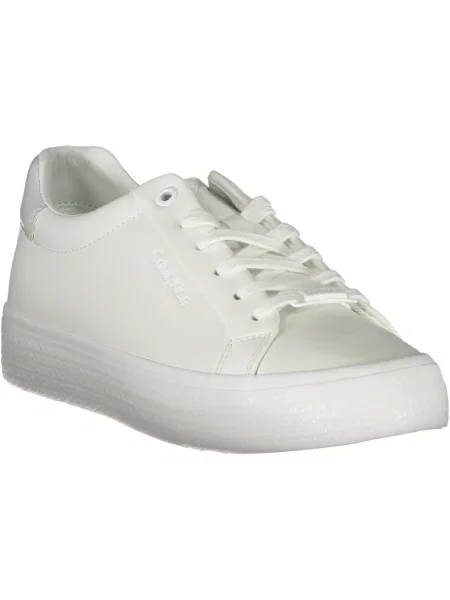 Superge Calvin Klein z vezalkami z perlami s čipko bela