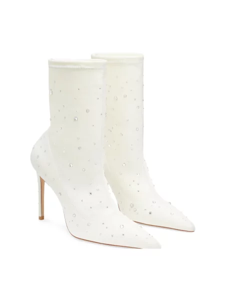 Botki Stuart Weitzman skórzane białe