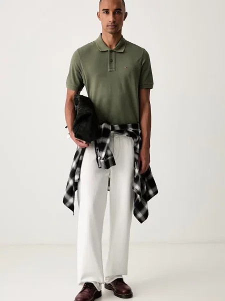 Tricou polo Tommy Jeans verde