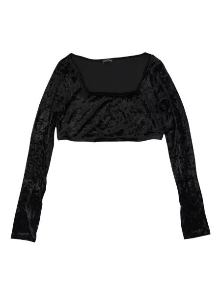 Top Callipygian de catifea negru