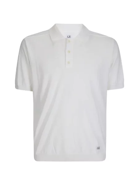 Tricou polo C.p. Company cu mâneci scurte scurt alb